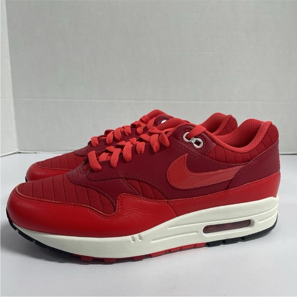 Nike Air Max 1 Men's size 12.5 Gym Red Sail White Athletic Shoes HQ3607 687 - Picture 1 of 5